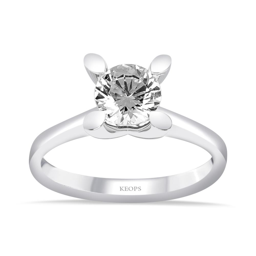 G Renk 0.90 Karat Pırlanta Tektaş Yüzük - HRD Sertifikalı