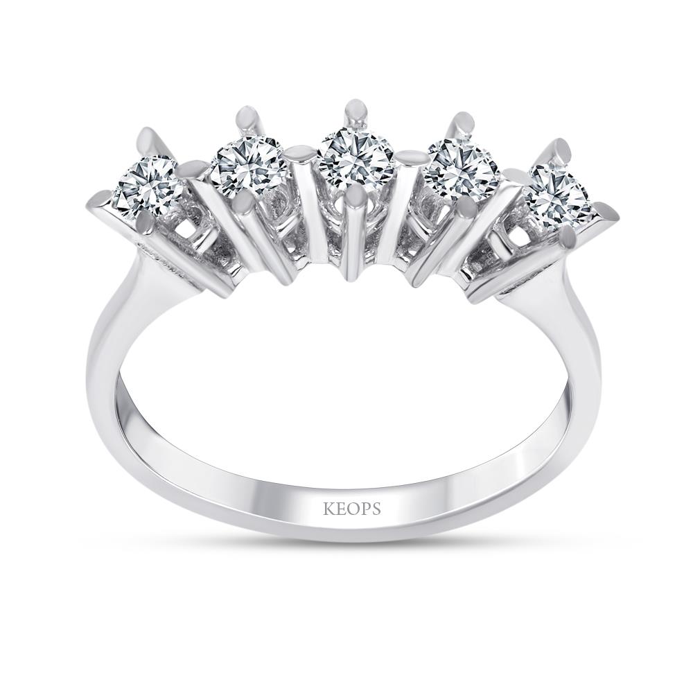 G Renk 0.35 Karat Pırlanta Beştaş Yüzük