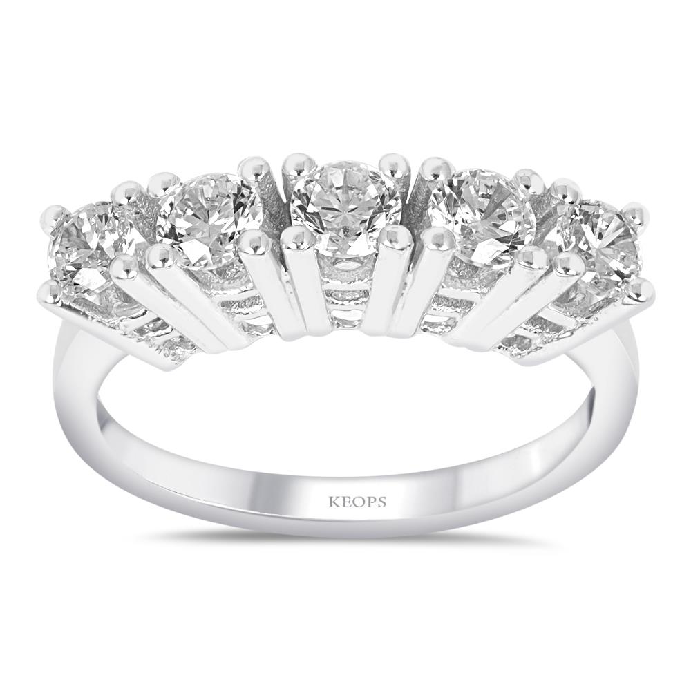 G Renk 0.85 Karat Pırlanta Beştaş Yüzük