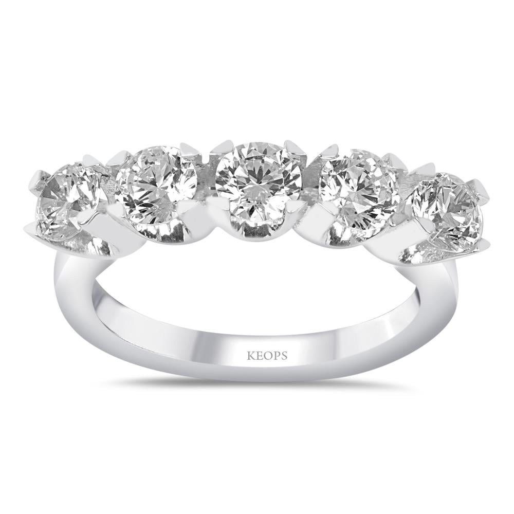 G Renk 0.85 Karat Pırlanta Beştaş Yüzük