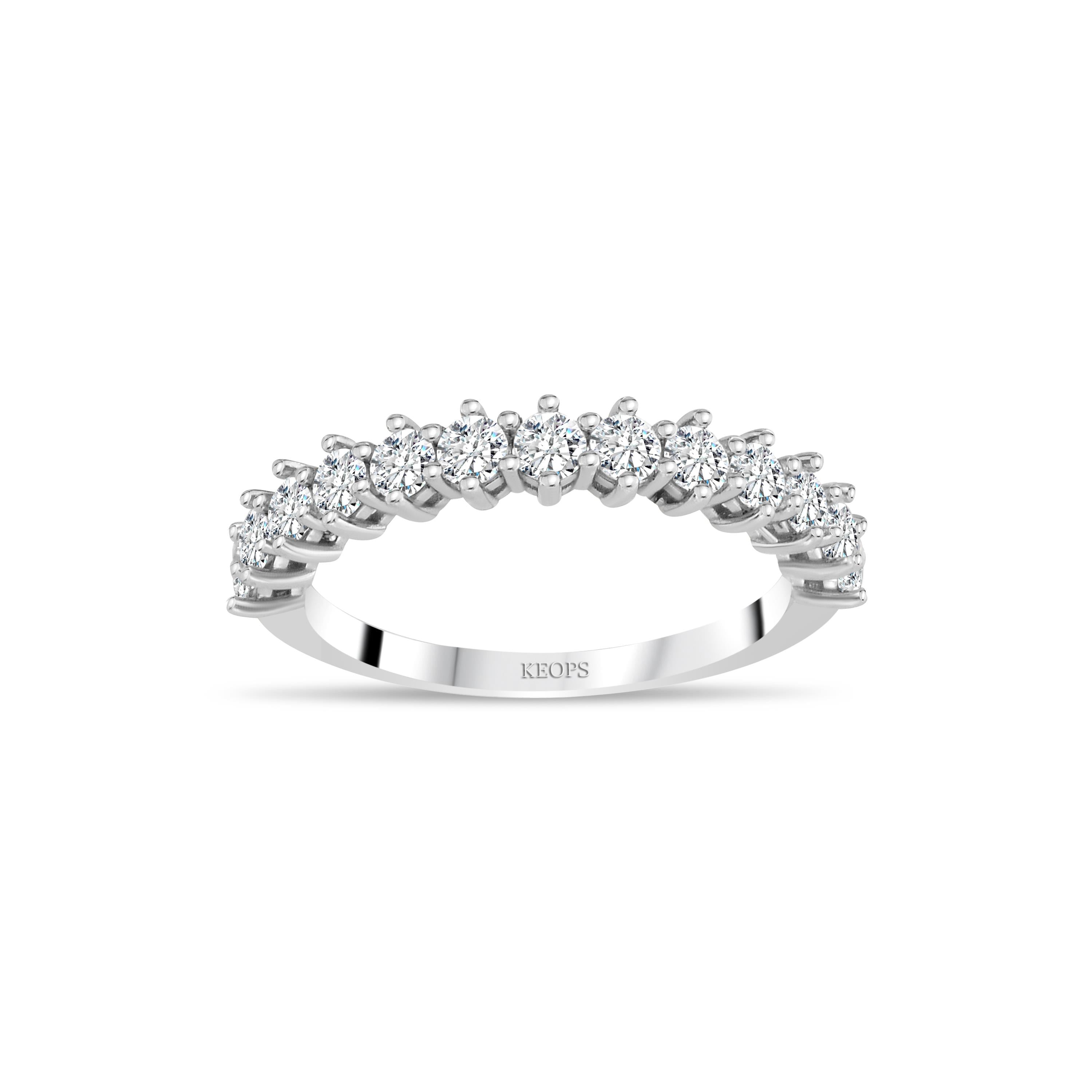 G Renk 0.90 Karat Pırlanta  Altı Tırnak Yarımtur Yüzük - IDL Sertifikalı