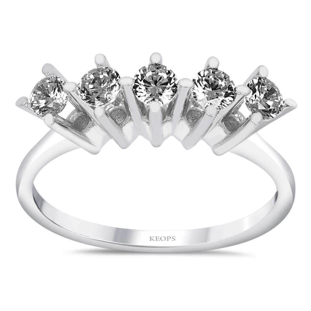 G Renk 0.50 Karat Pırlanta Beştaş Yüzük