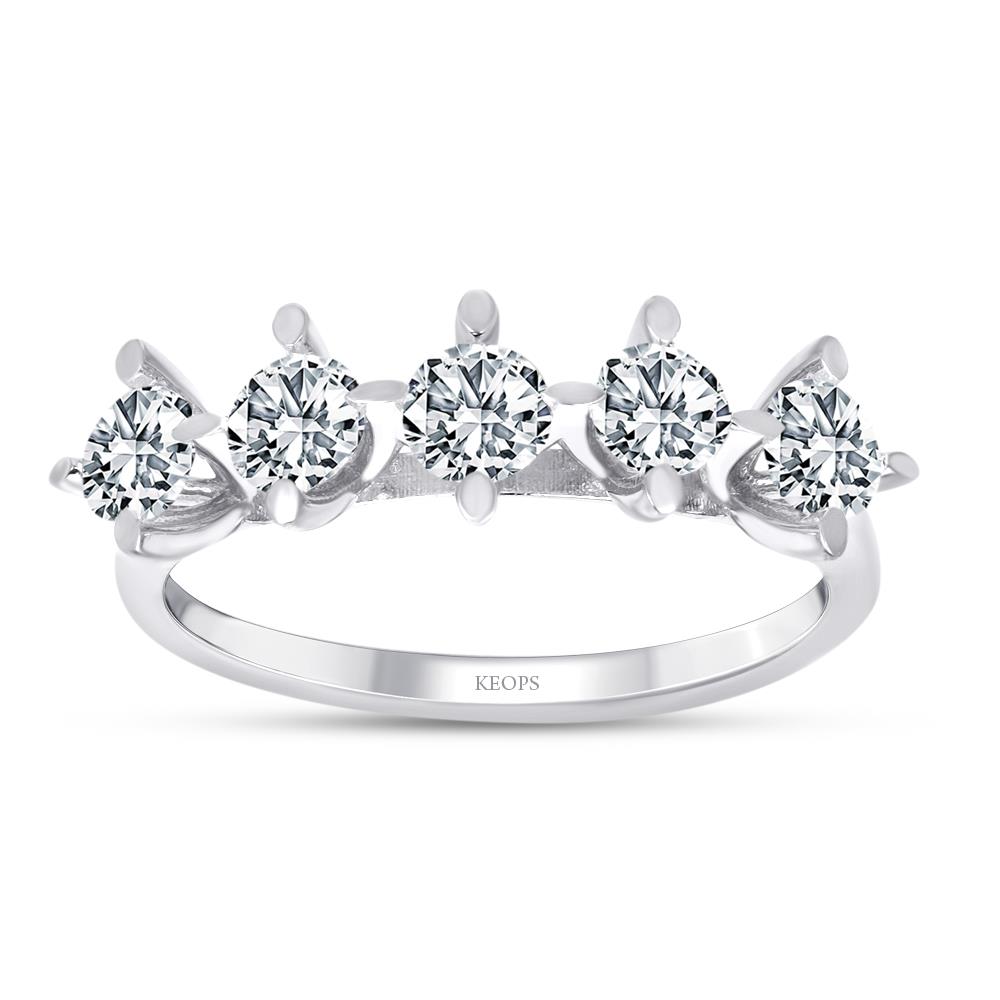 G Renk 0.50 Karat Pırlanta Beştaş Yüzük