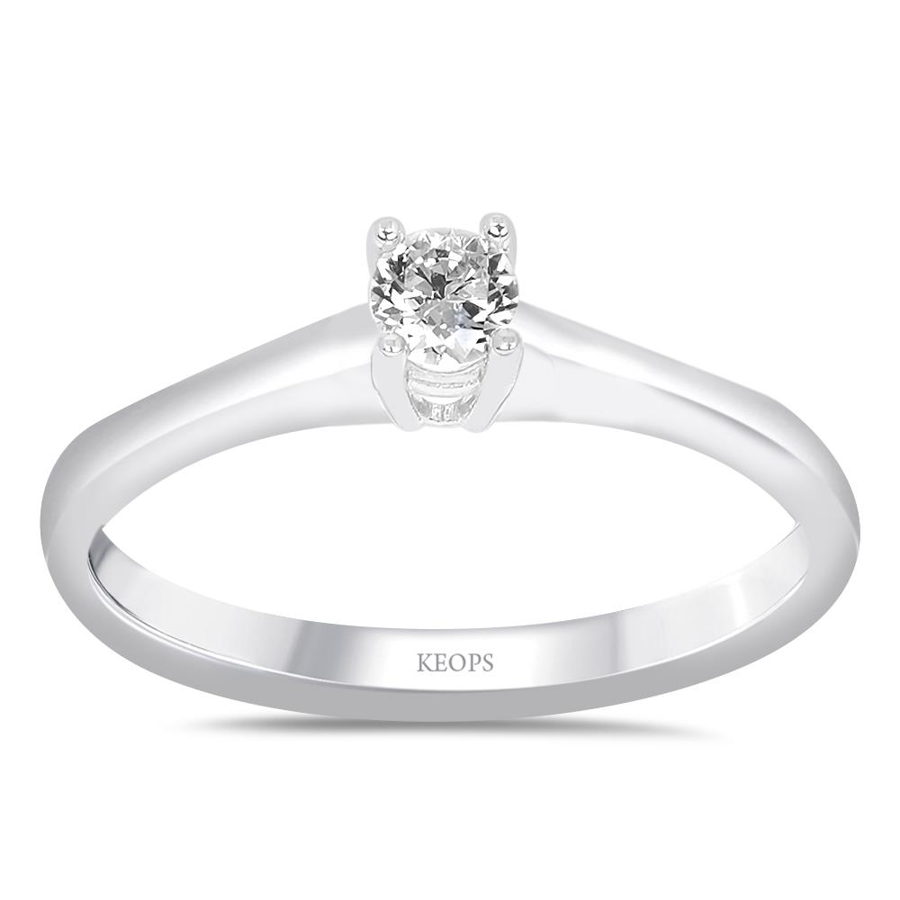 G Renk 0.15 Karat Pırlanta Tektaş Yüzük