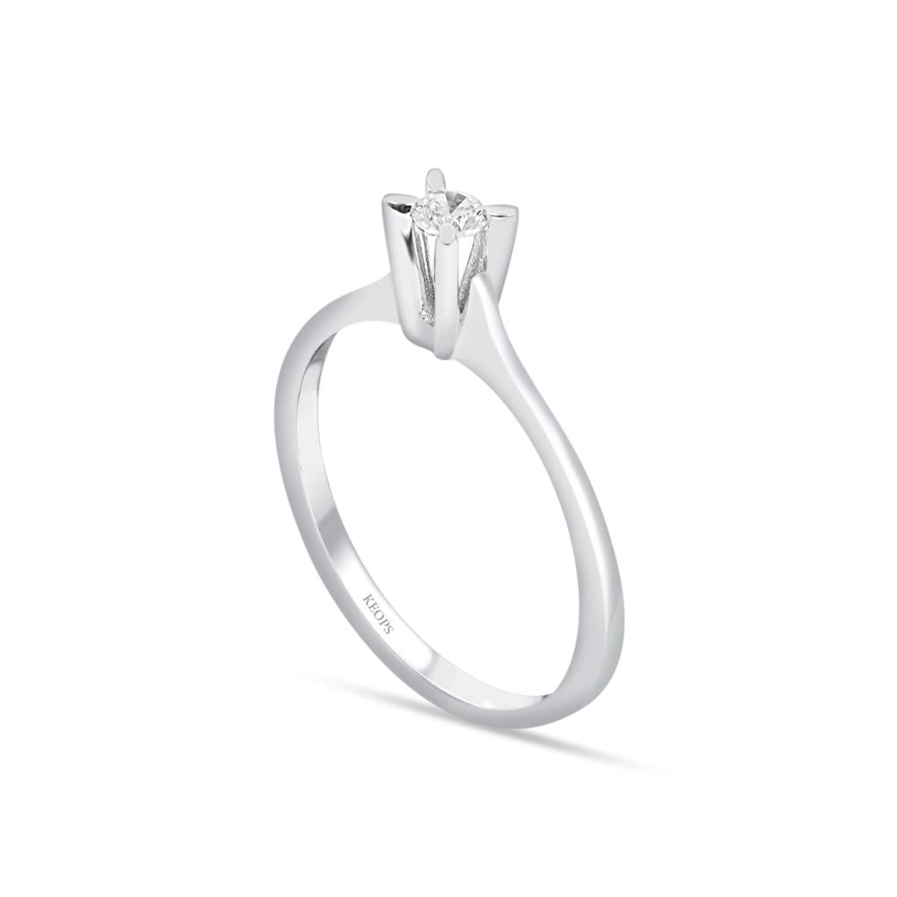 G Renk 0.08 Karat Pırlanta Tektaş Yüzük