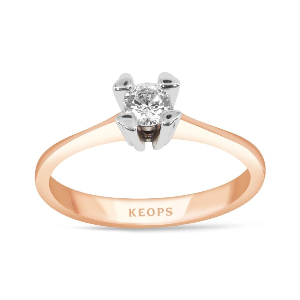 G Renk 0.20 Karat Pırlanta Kalpli Tektaş Yüzük