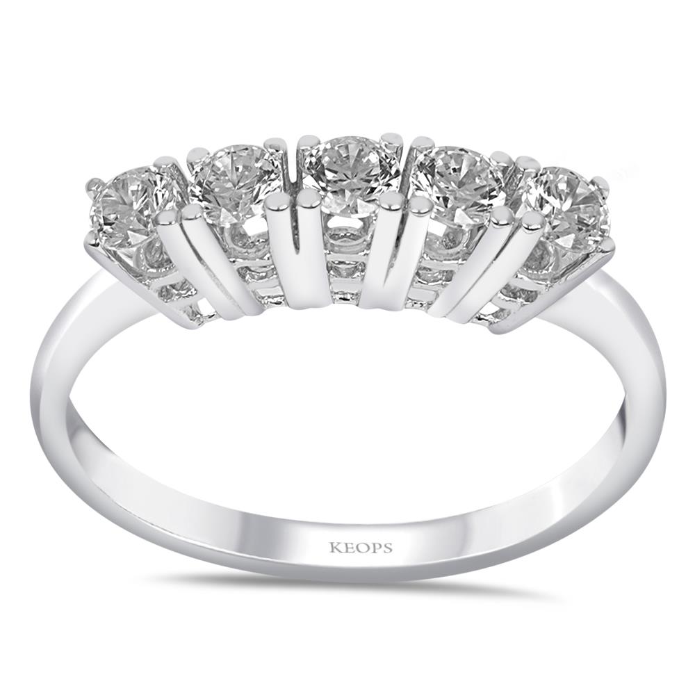 G Renk 0.50 Karat Pırlanta Beştaş Yüzük