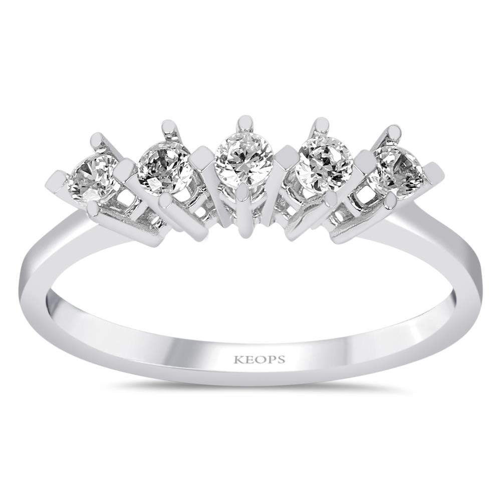 G Renk 0.25 Karat Pırlanta Beştaş Yüzük