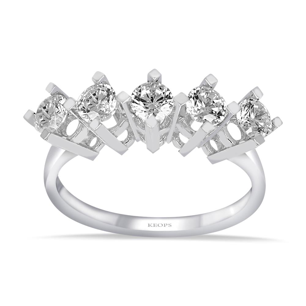 G Renk 0.85 Karat Pırlanta Beştaş Yüzük