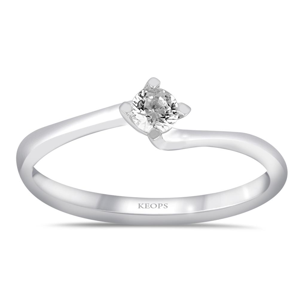 H Renk 0.15 Karat Pırlanta Tektaş Yüzük