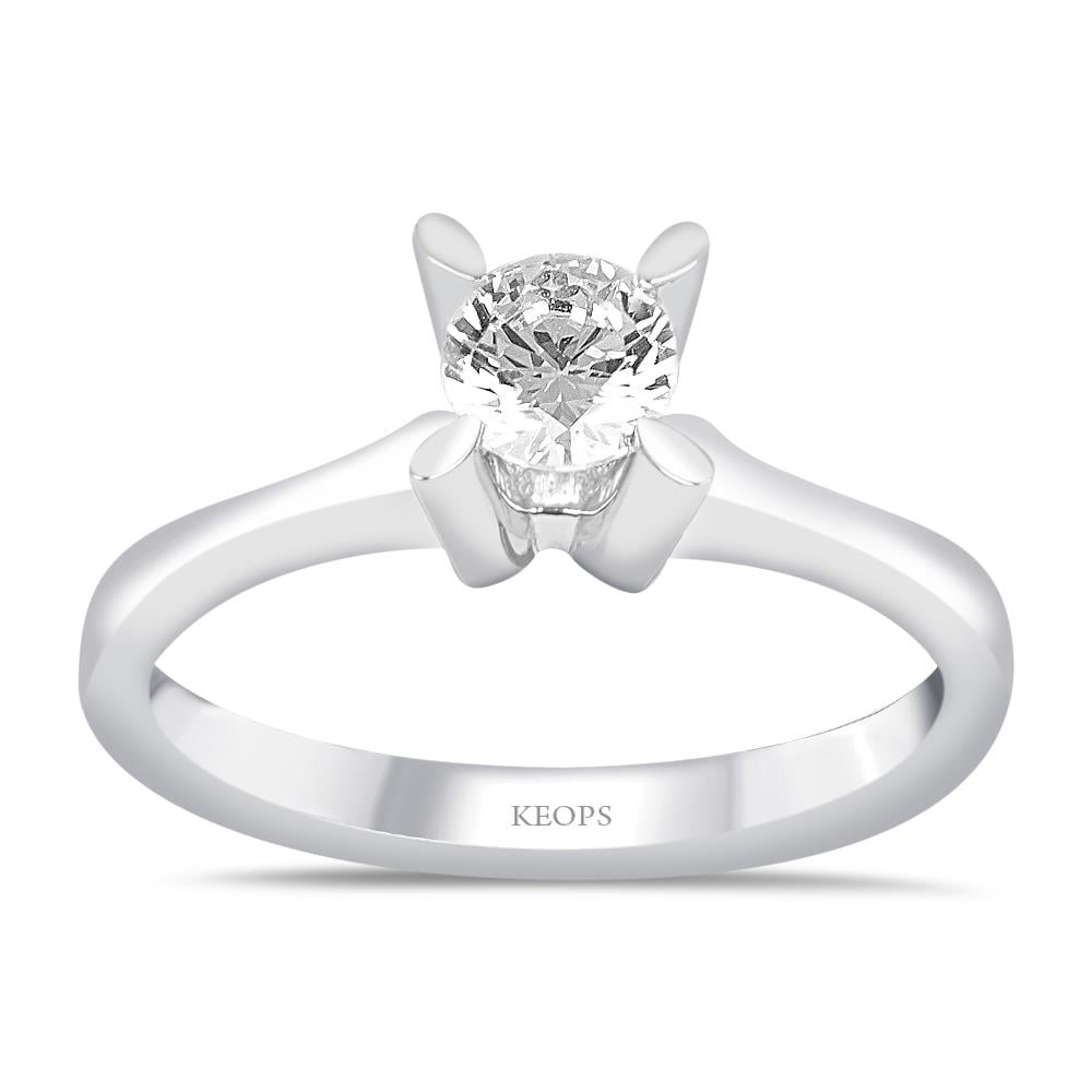 I Renk 0.30 Karat Pırlanta Tektaş Yüzük - HRD Sertifikalı