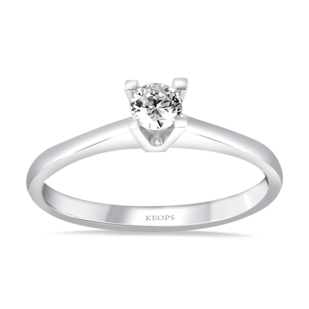 I Renk 0.15 Karat Pırlanta Tektaş Yüzük