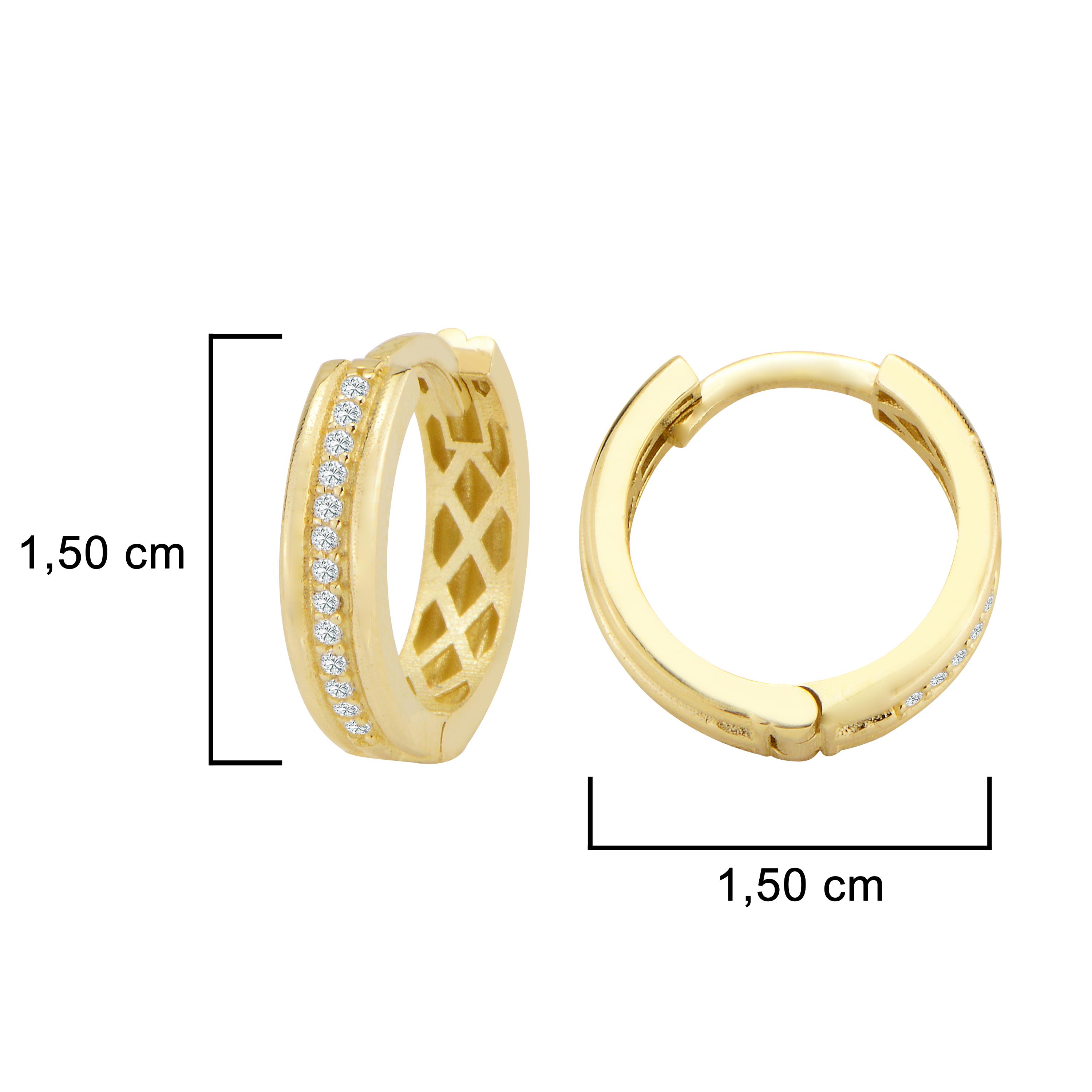 Pırlanta Şerit Altın Halka Küpe 