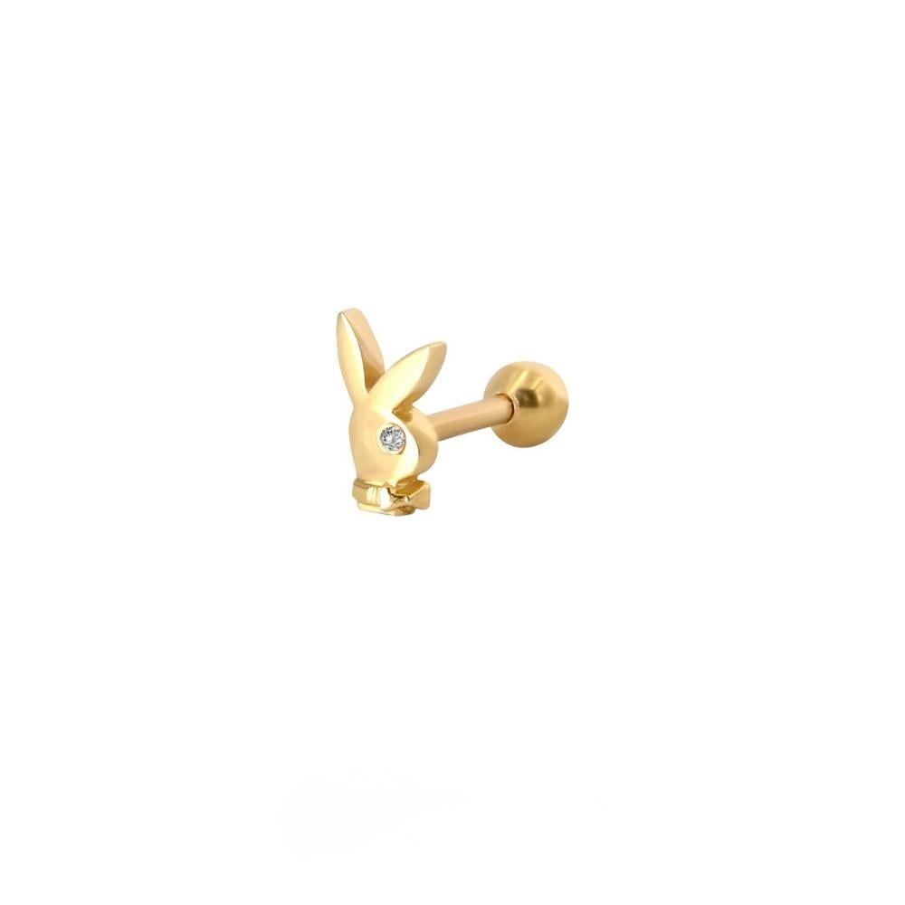 Playboy Tavşan Pırlanta Tragus Küpe