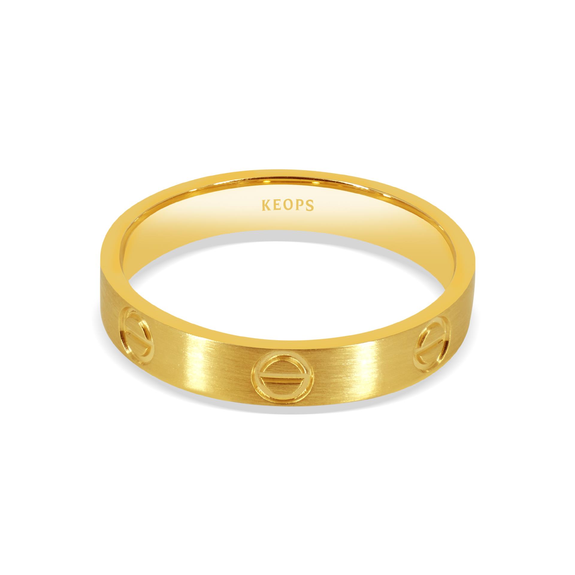 Vidalı Vintage Altın Alyans Erkek Modeli