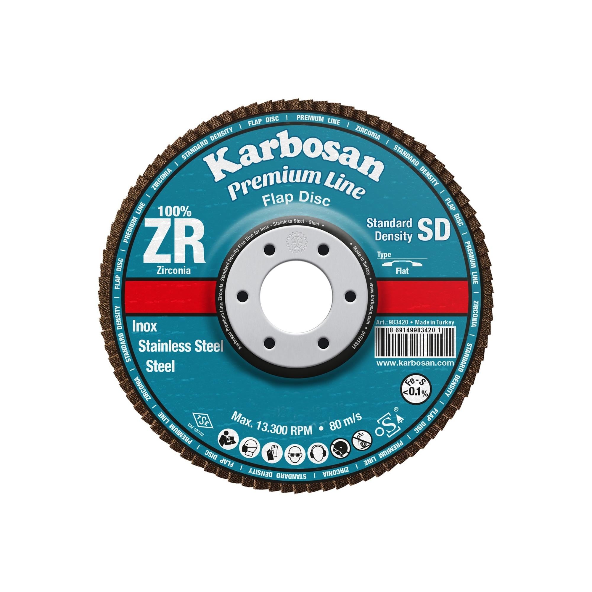 Karbosan Zirkonyum Flap Disk 115x22 80 Kum(983465)