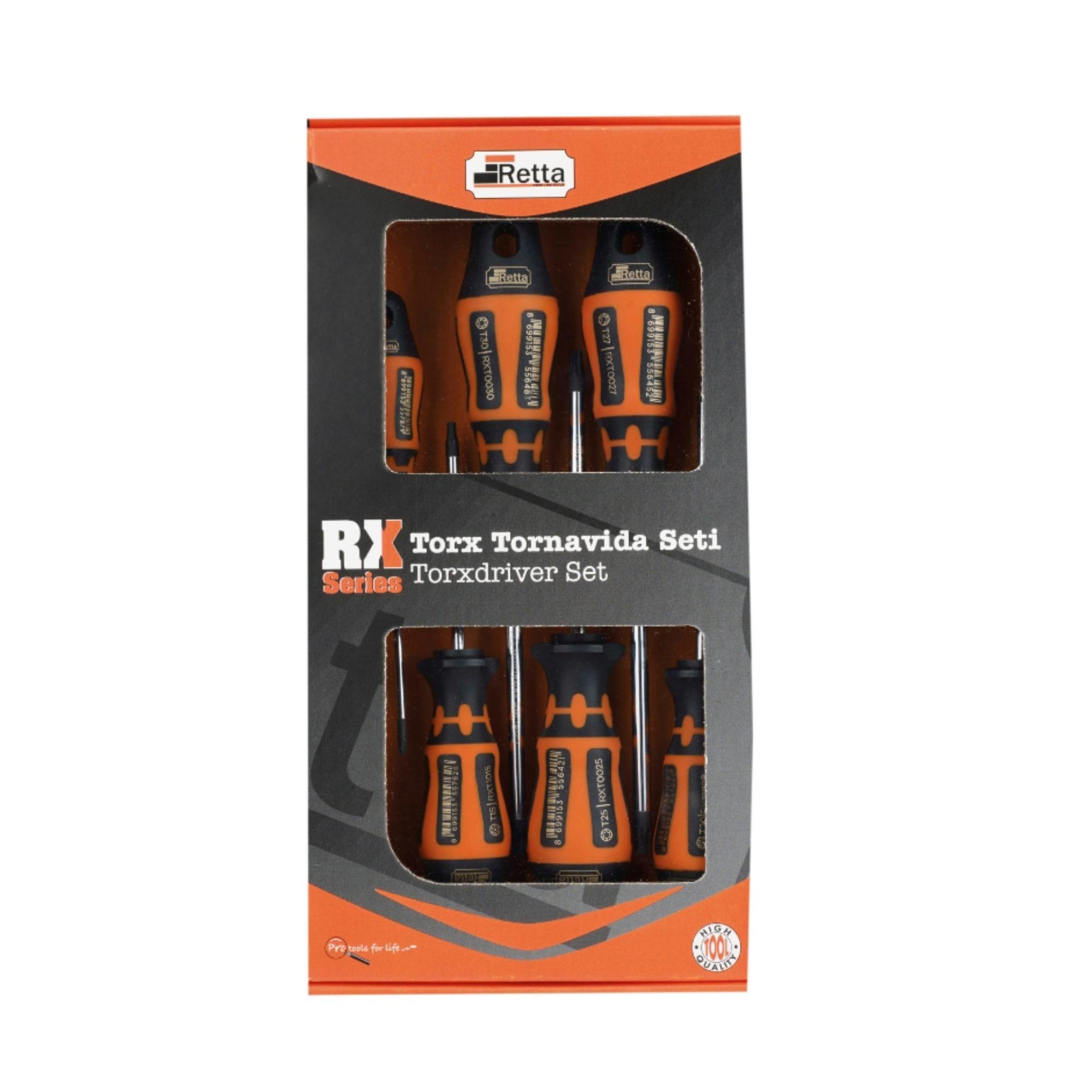 Retta RXT6000 Torx Tornavida Seti 6'lı Chrome Vanadium