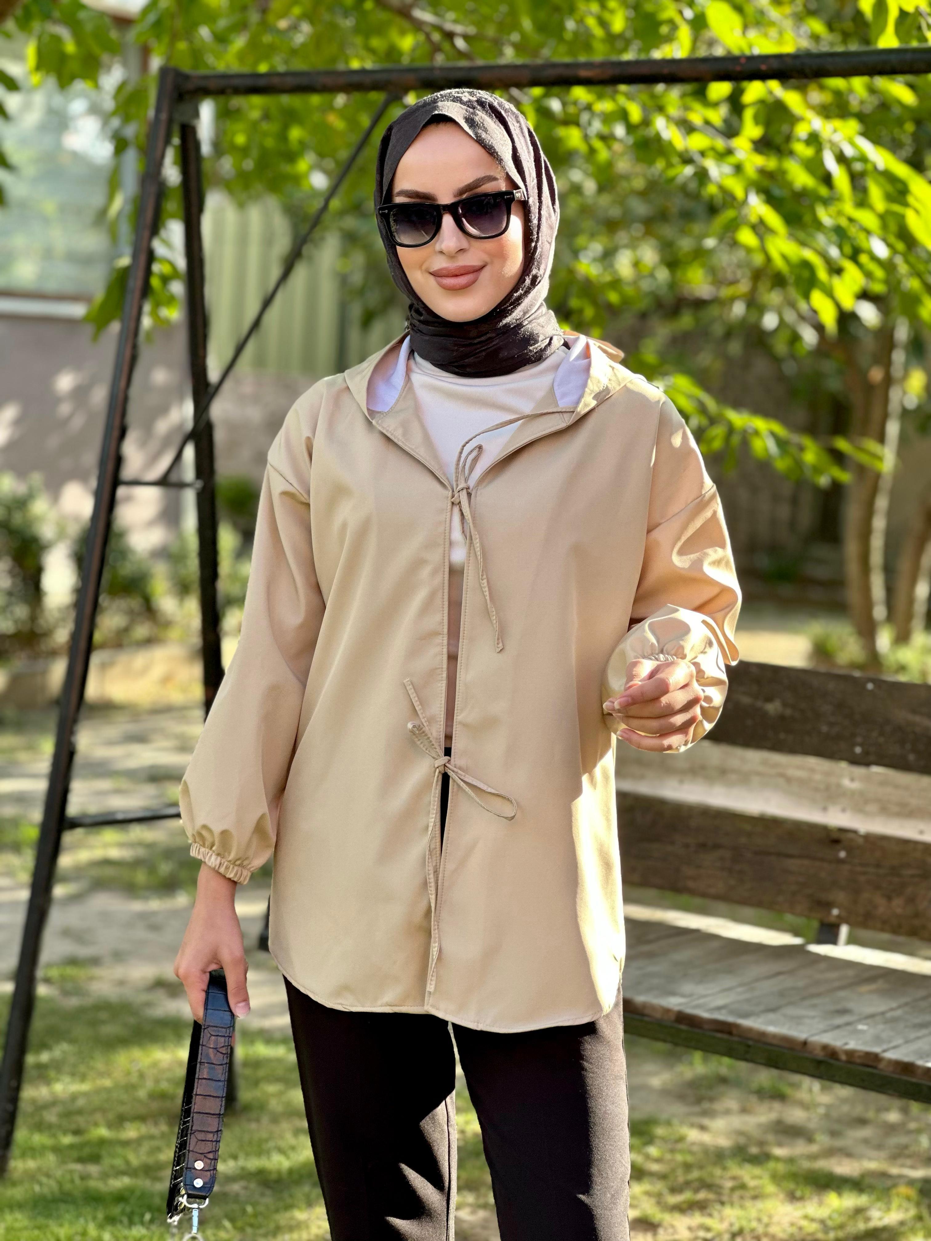 kapşonlu önü baglamalı kimono 