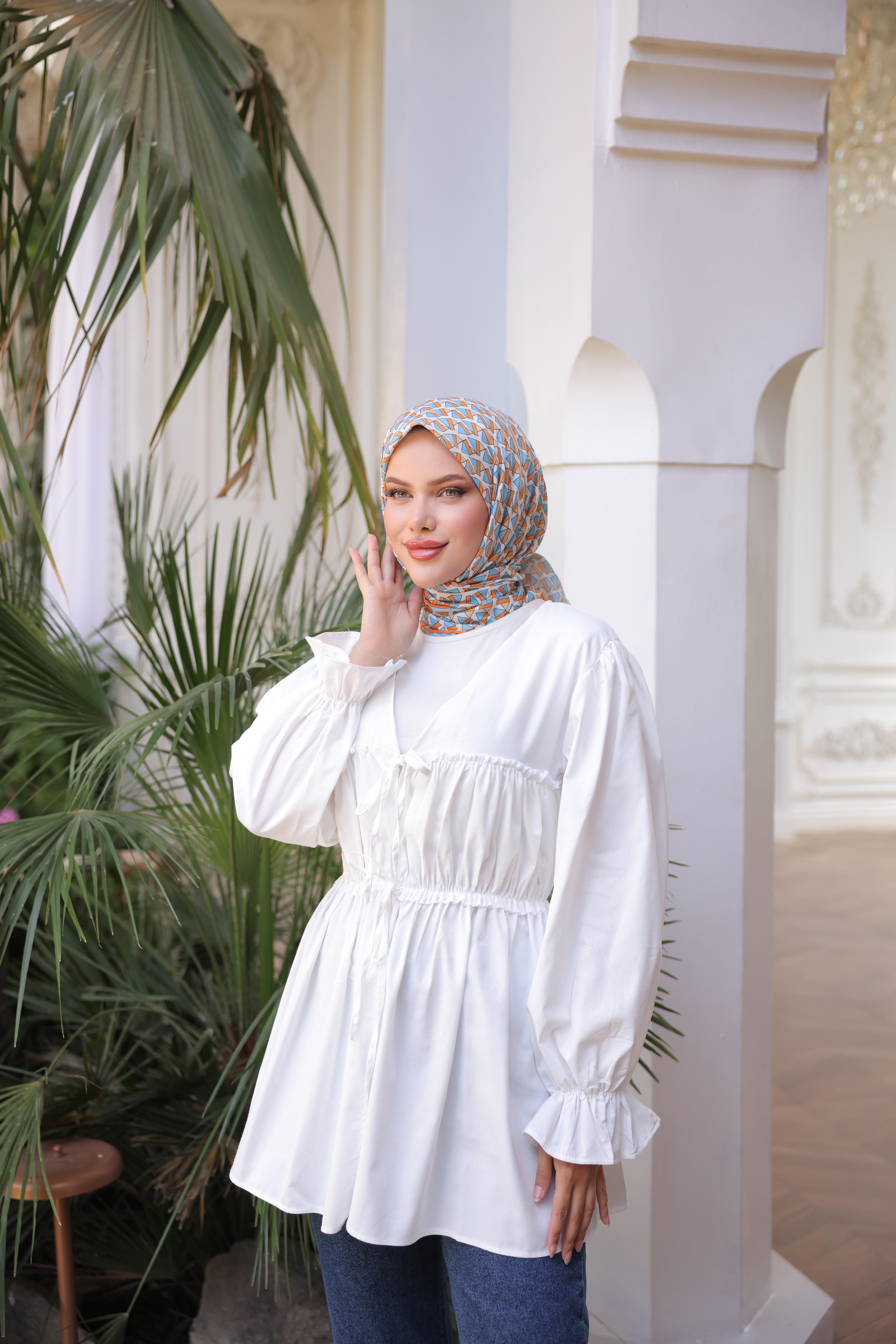 Beli Büzgülü Lastikli Kimono Tunik