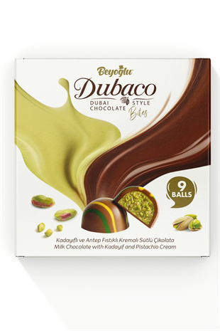 Beyoğlu Dubaco Çıtır Kadayıflı Ve Antep Fstık Kremalı Dubai Topları 9lu(99Gr.)