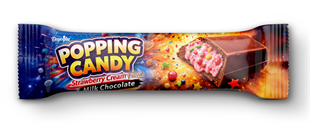 Beyoğlu Popping Candy Çikolata 35g x 10 Adet Patlayan Şekerli, Frambuaz Aromalı Draje