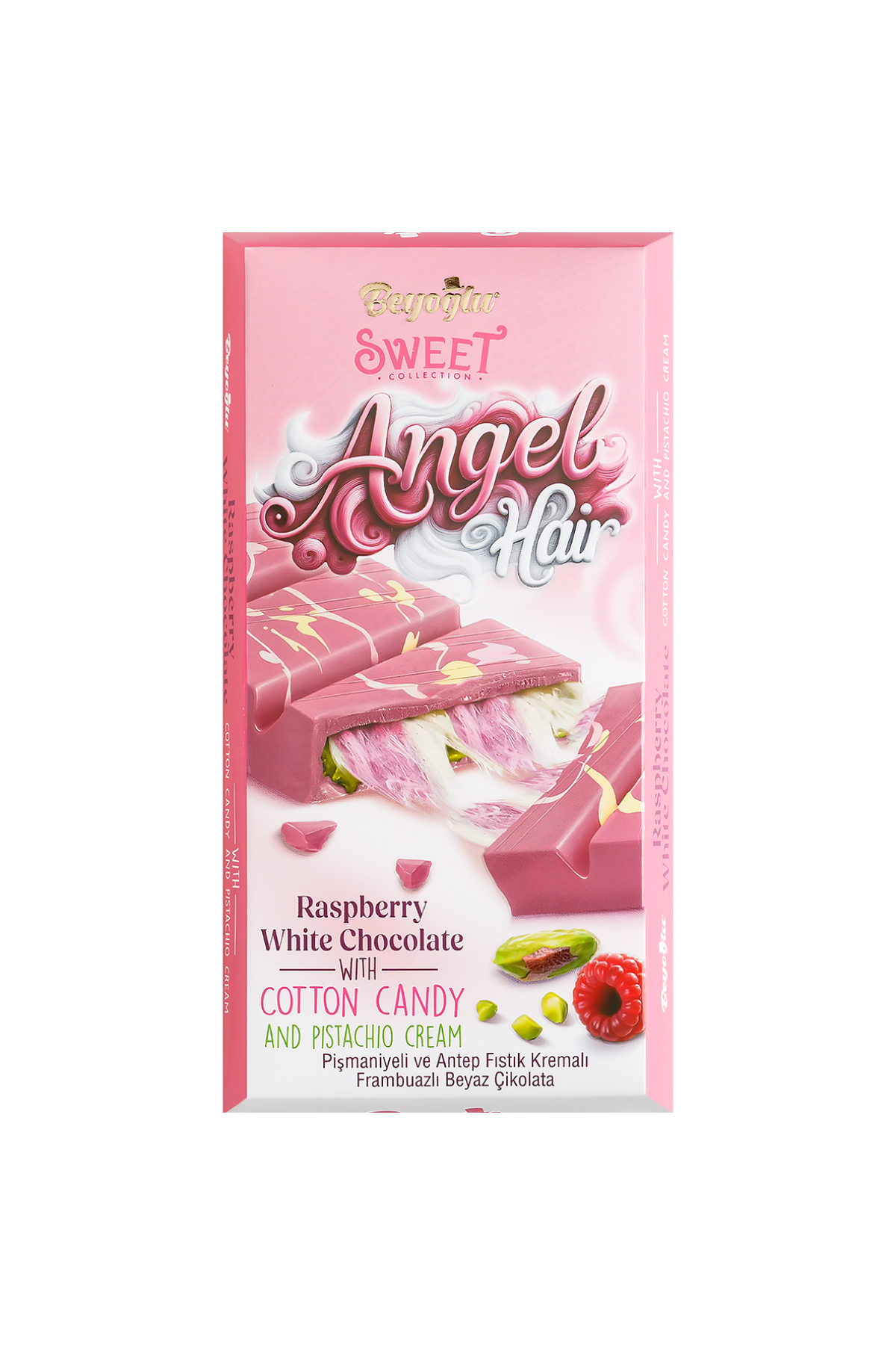 Angel Hair Pişmaniye Ve  Antep Fıstık Dolgulu Frambuazlı Çikolata 170 Gr.