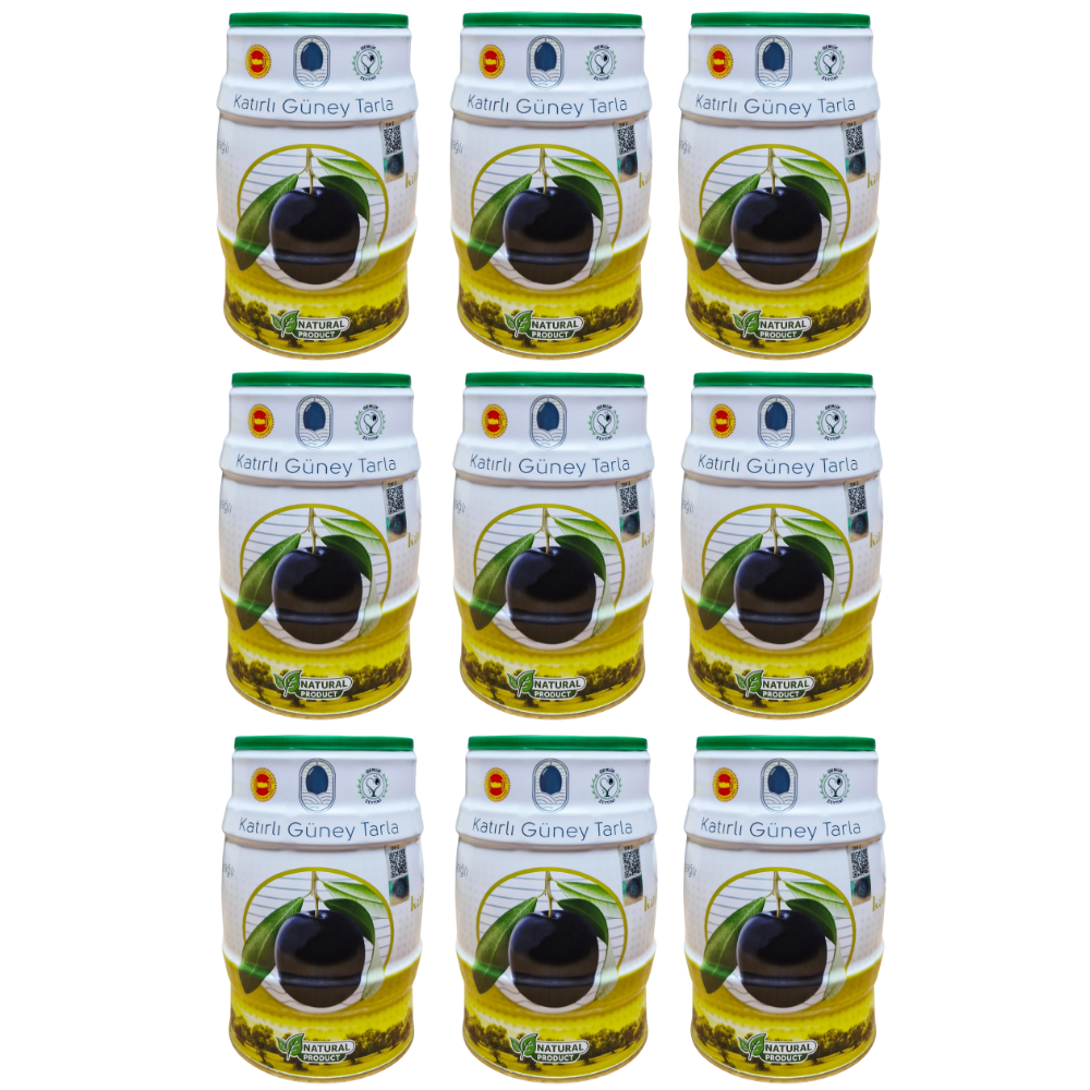 Siyah ZeytinKATIRLI GÜNEY TARLA SOFRALIK SİYAH ZEYTİN 1 KG x 9 ADET (M-S)