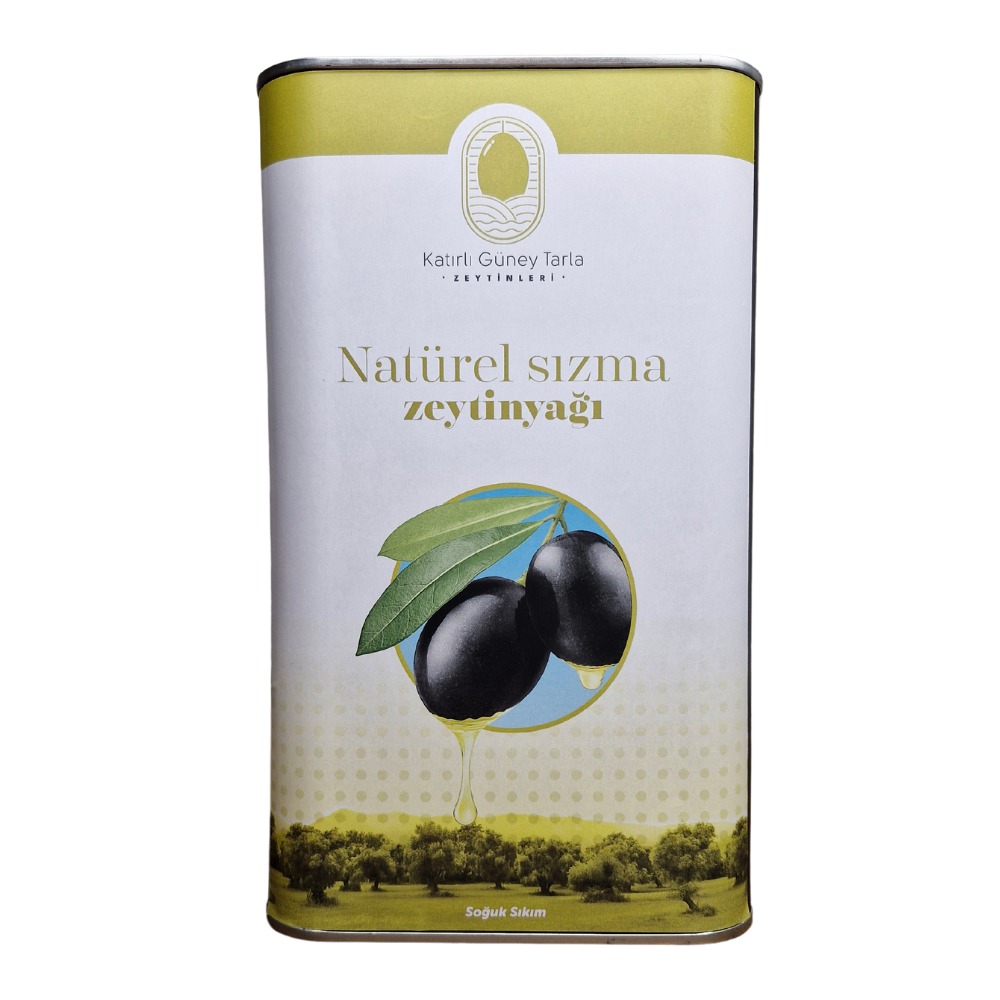 Natürel Sızma ZeytinyağıKatırlı Köyü Güney Tarla Natürel Sızma Zeytinyağı 5 Litre - Soğuk Sıkım