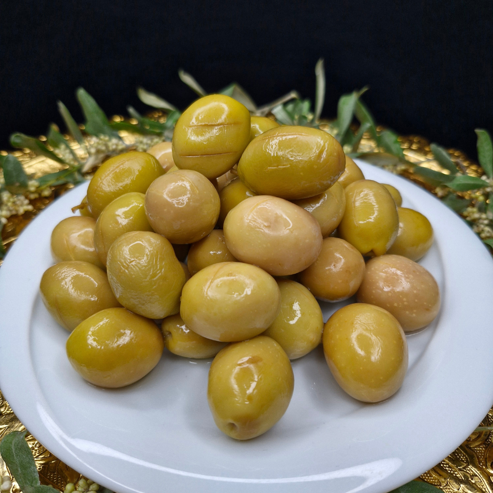 Yeşil ZeytinDomat Kokteyl Çizik Yeşil Zeytin (XXL) - 1 KG