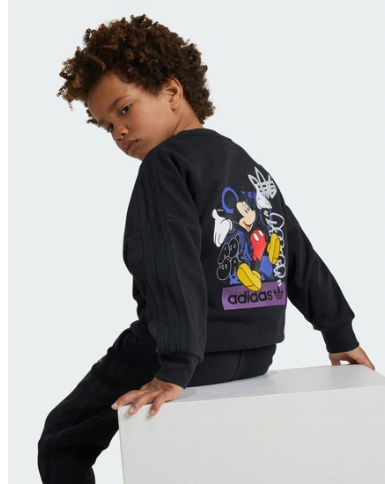 ARKASI MİCKEY BASKILI SİYAH UNİSEX TAKIM