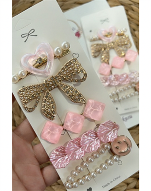 METAL KLİPSLİ 5'Lİ PUDRA SET