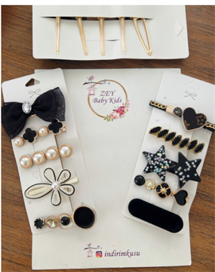 METAL KLİPSLİ 5'Lİ SİYAH SET 