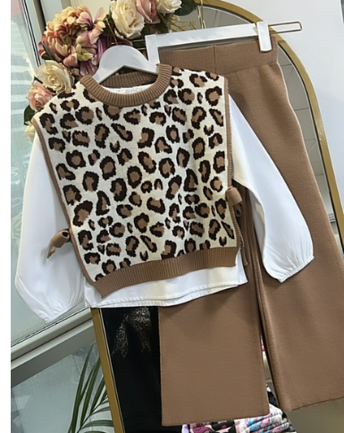 3 lü LEOPAR YELEKLİ KOMBİN