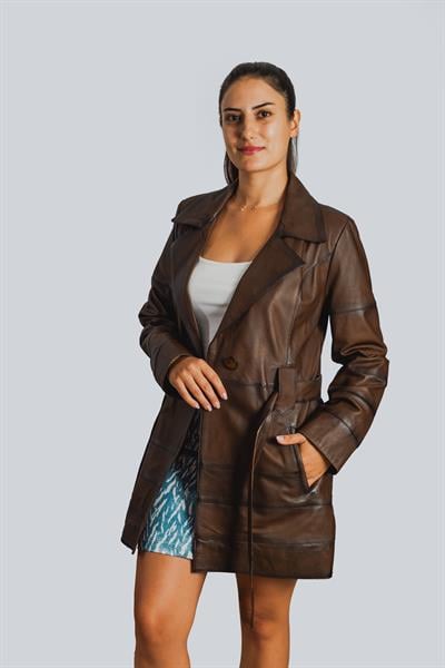 Caribbean Trençkot Bayan Deri Ceket