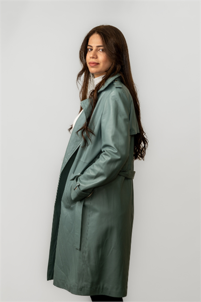 Waterlemon Trençkot Kemerli Kadın Deri Ceketi