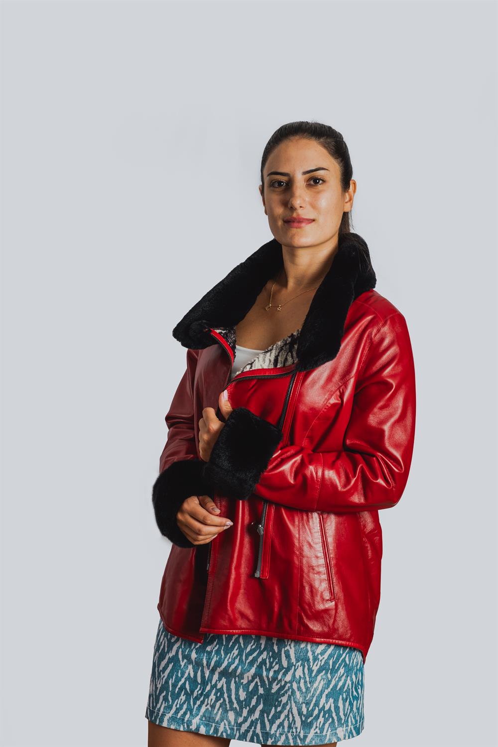 Eozgur Tukarim Bayan Deri Ceket