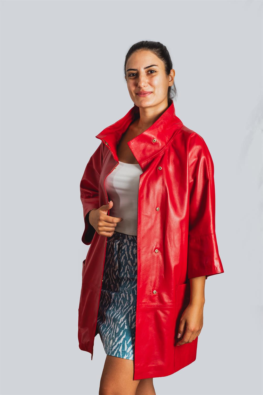 Erdin Chemnitz Bayan Deri Ceketi