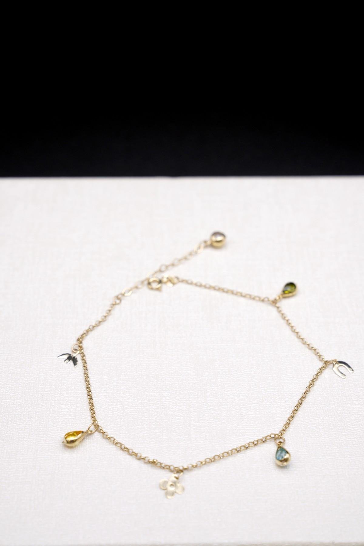 Zirkon Taşlı Halhal 14 Ayar