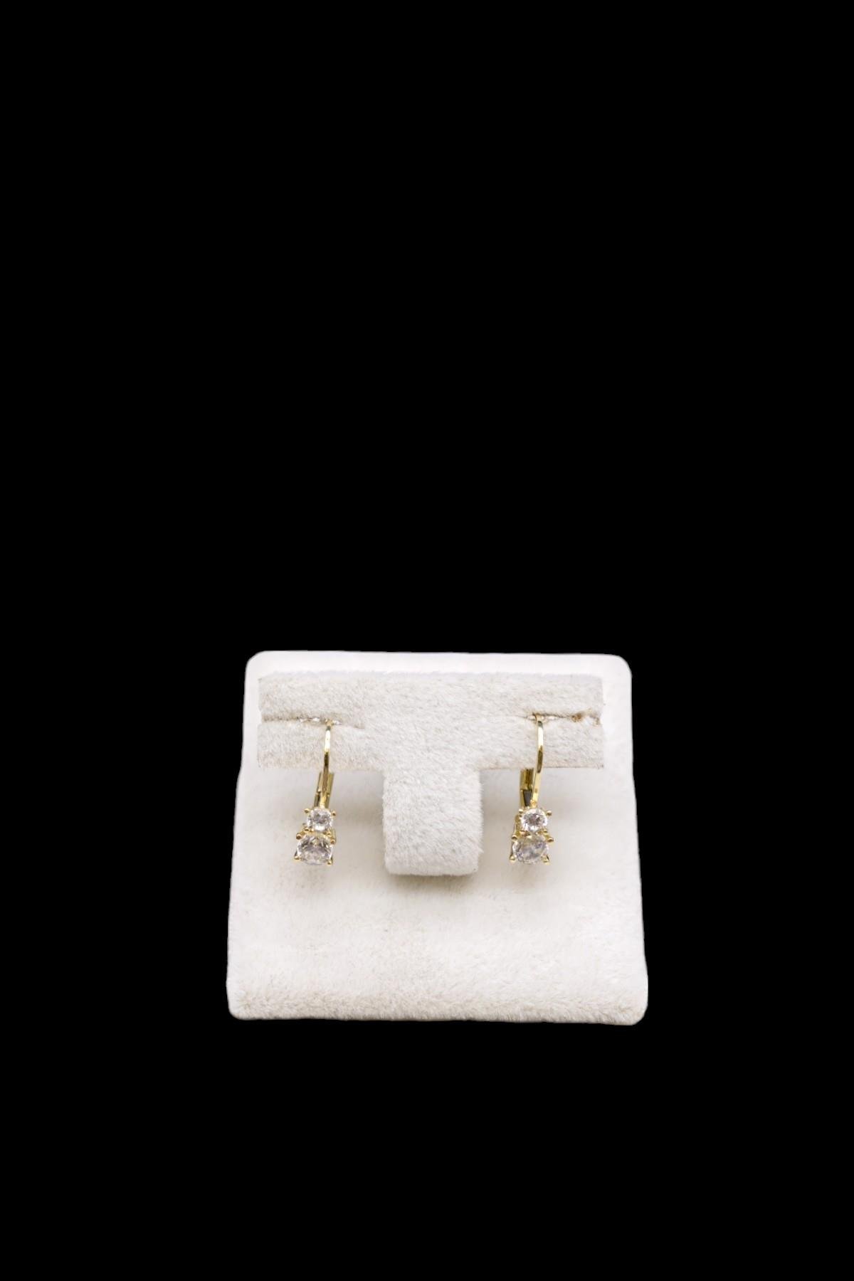 Zirkon Taşlı Küpe 14 Ayar