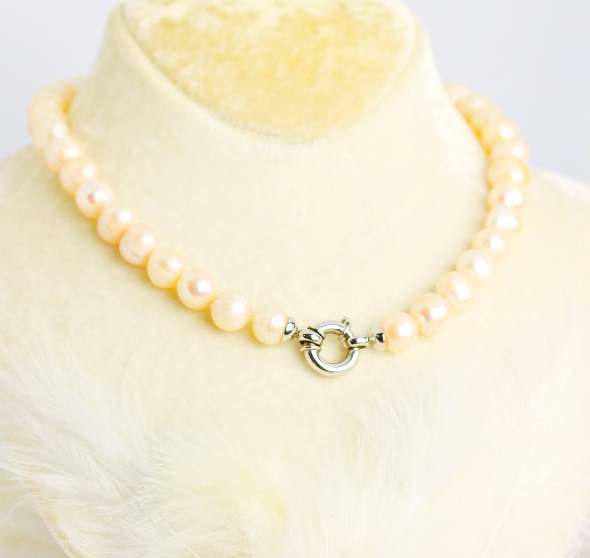  Weiße Perlenkette 14 Karat