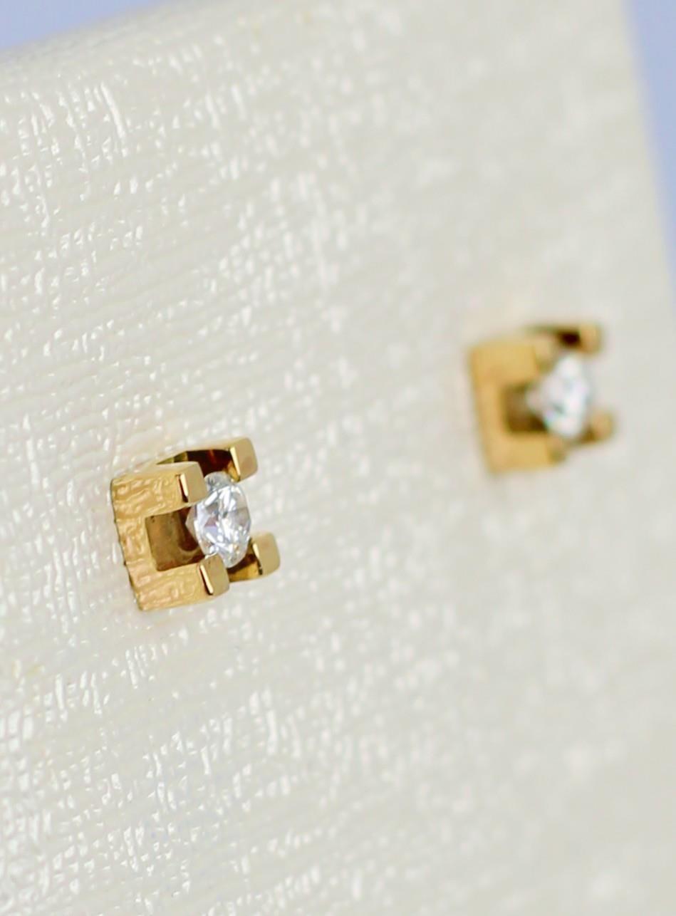  Diamond Solitaire Earring 14 Carat
