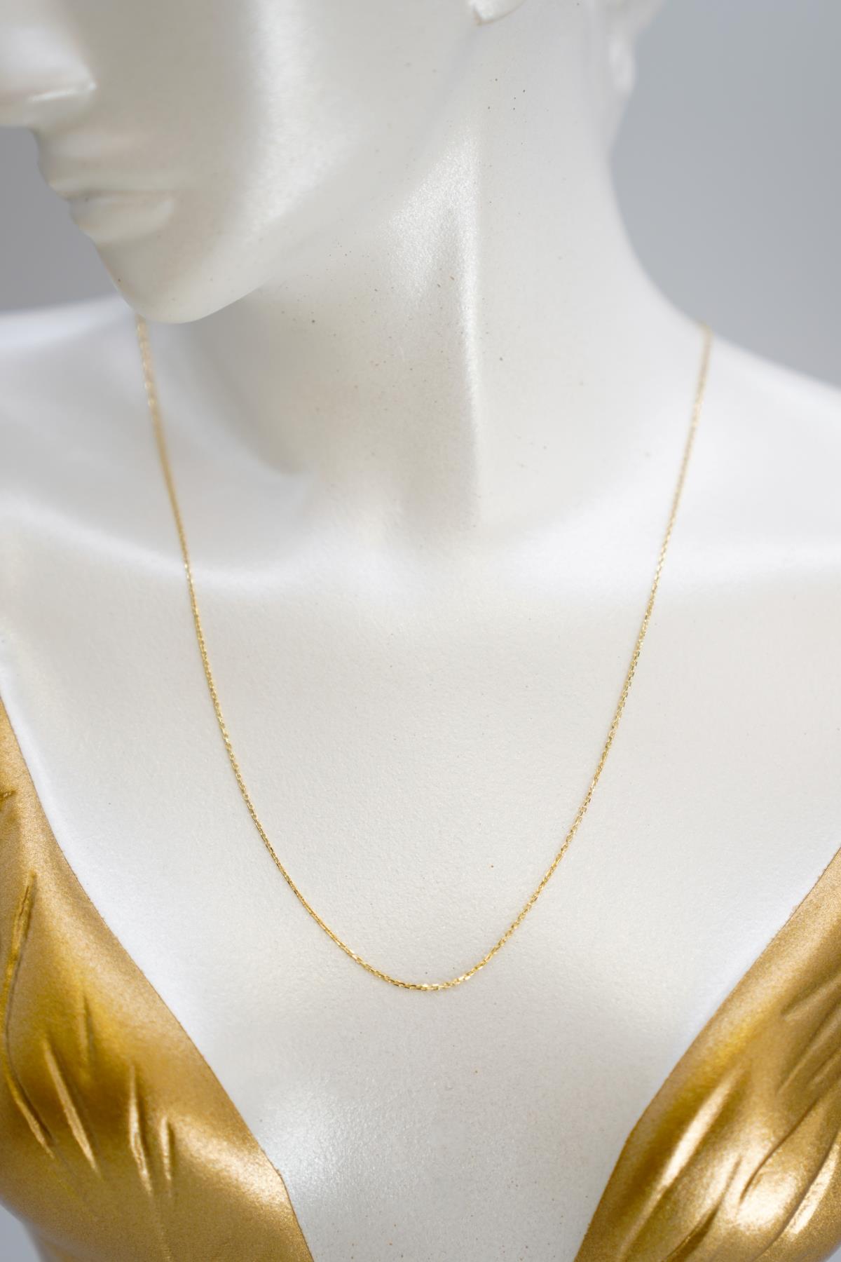 14 Ayar Altın İnce Zincir Kolye Zarif ve Hafif Tasarımıyla Günlük Kullanıma Uygun