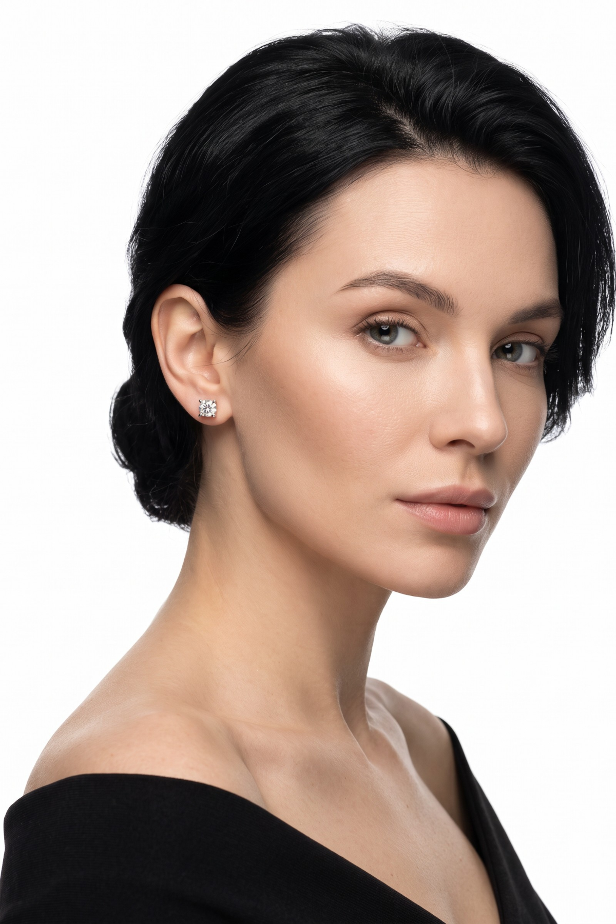 Zircon Stone Solitaire Earring 14 Aayr