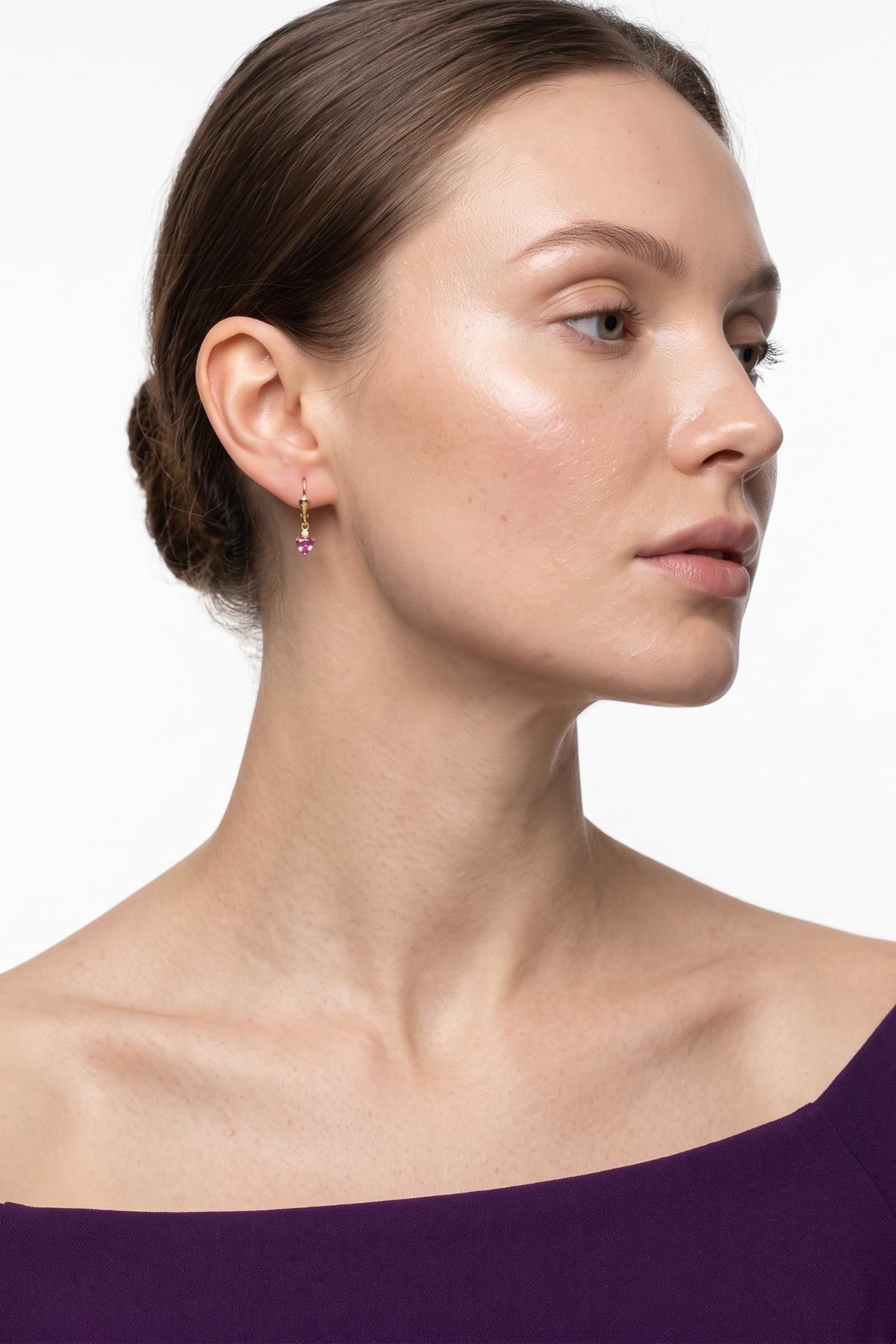 Rosa Quarz-Stein-Ohrringe 14 Karat