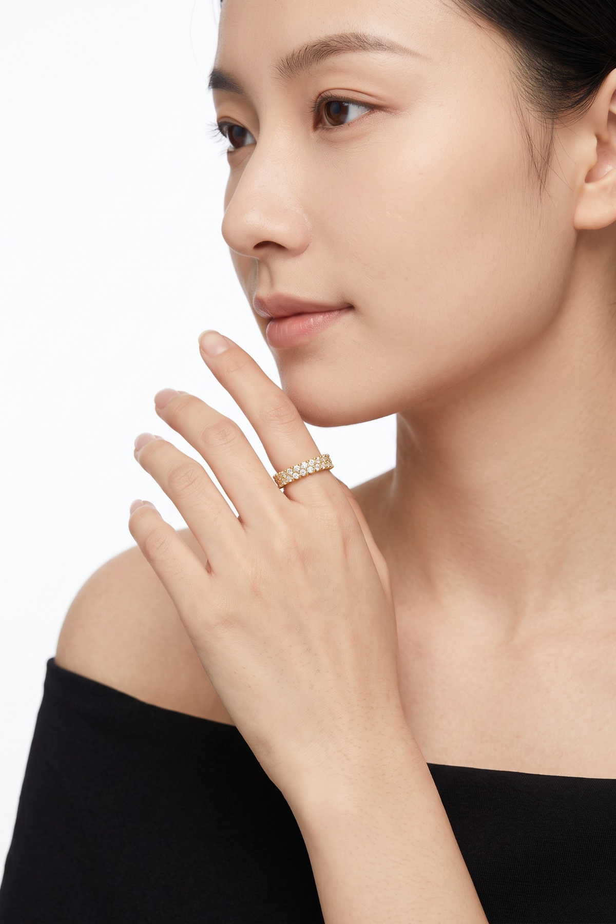 Eternity-Ring aus Zirkonstein, 14 Karat