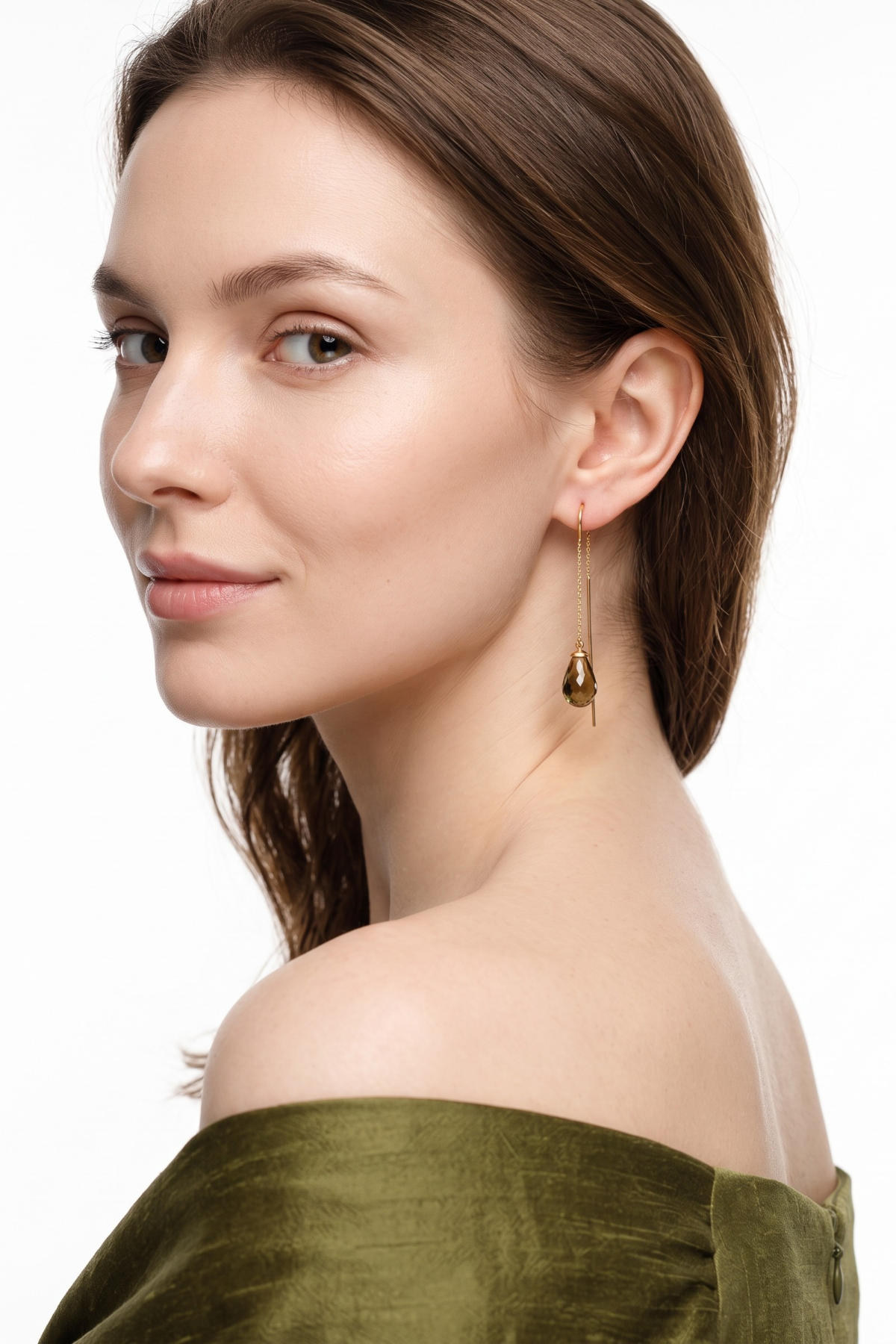Zultanite Stone Drop Earrings 14 carat