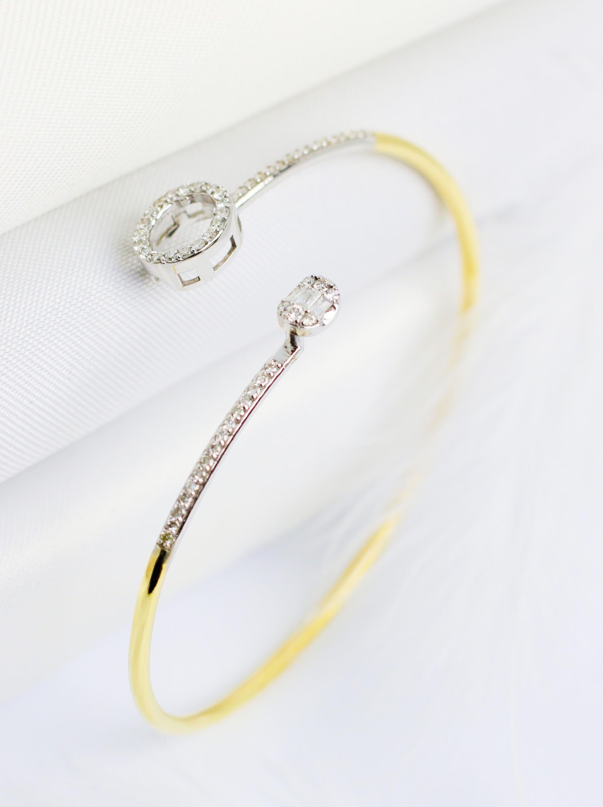 Baguette Cut Diamond Bracelet 14 Carat