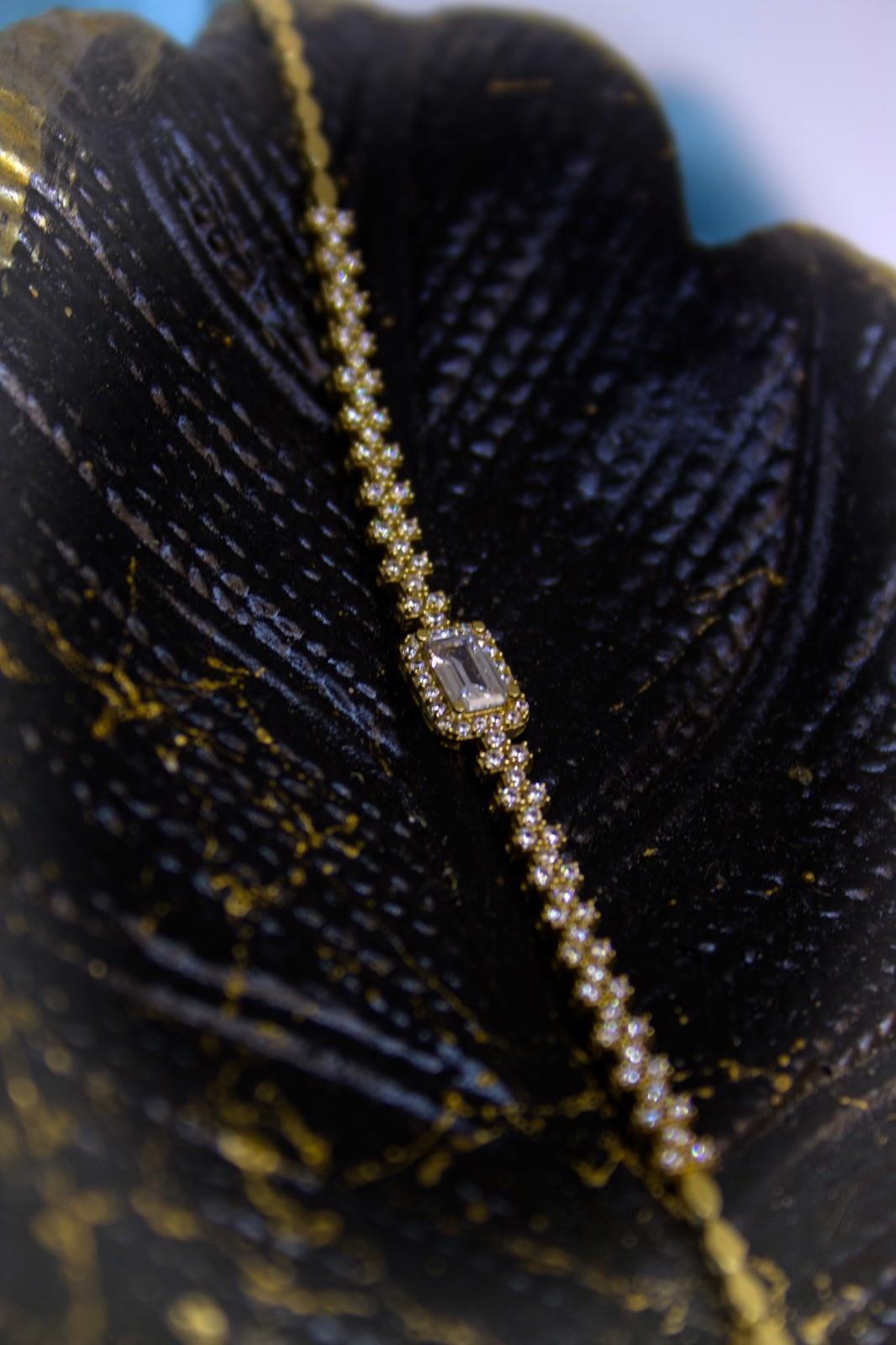 Baguette Stone Bracelet 14 Carat