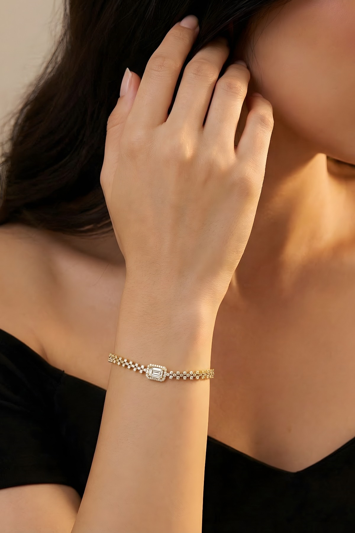 Baguette Stone Bracelet 14 Carat
