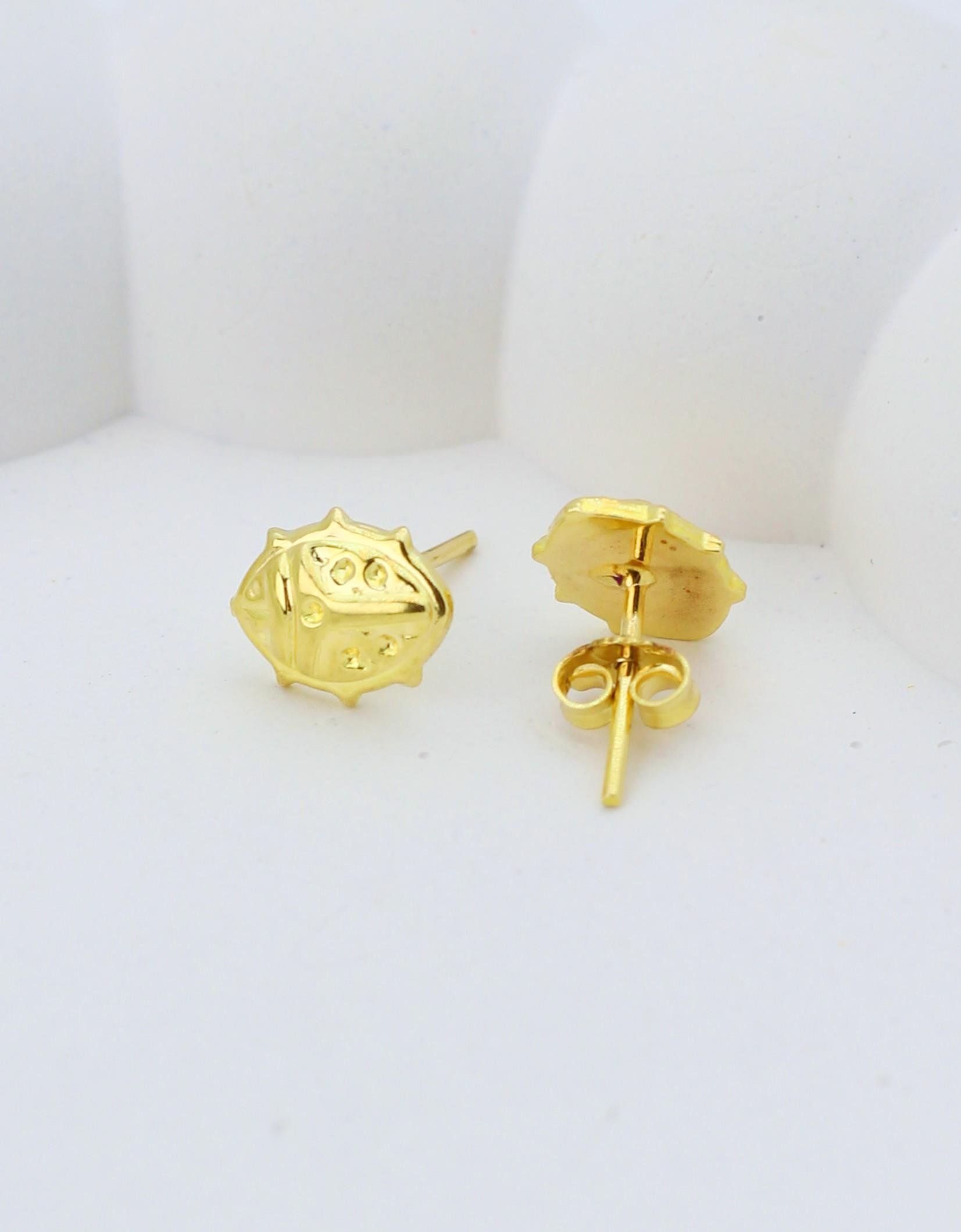  Insect Figured Earrings 14 Carat